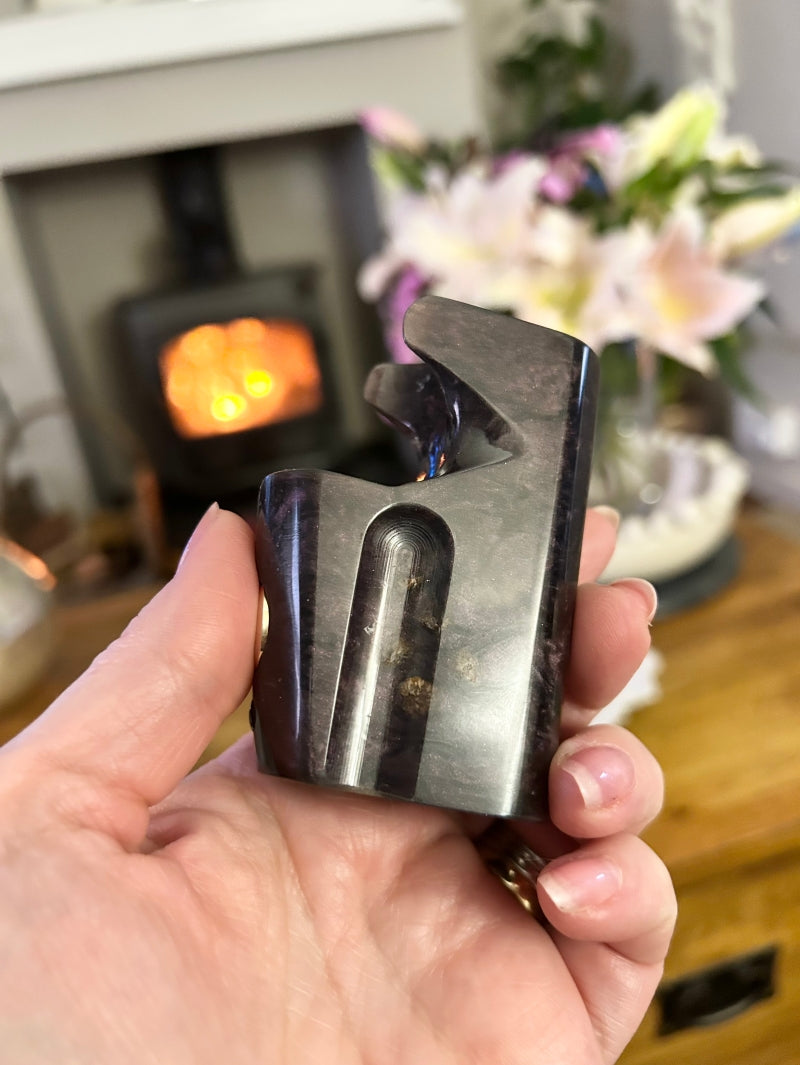 A SBS Single 18650 stabwood switched Mech Clickfet mod
