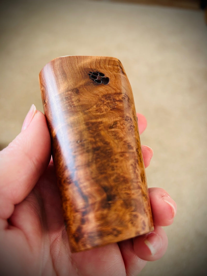 Engraved Single 21700 Thuya Wood switched Mech Clickfet mod "SALE"