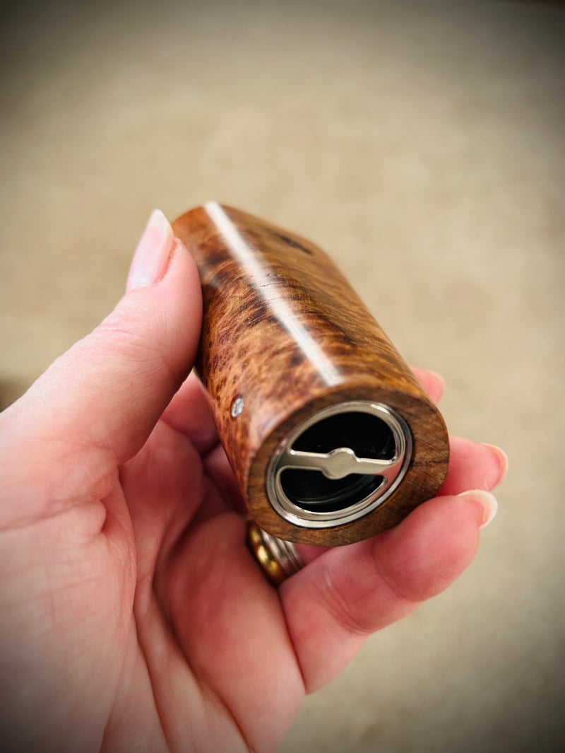Engraved Single 21700 Thuya Wood switched Mech Clickfet mod "SALE"