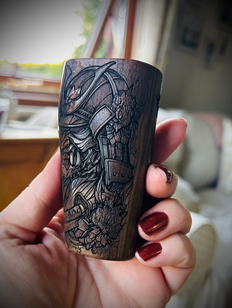Engraved Single 21700 Rosewood switched Mech Clickfet mod "SALE"