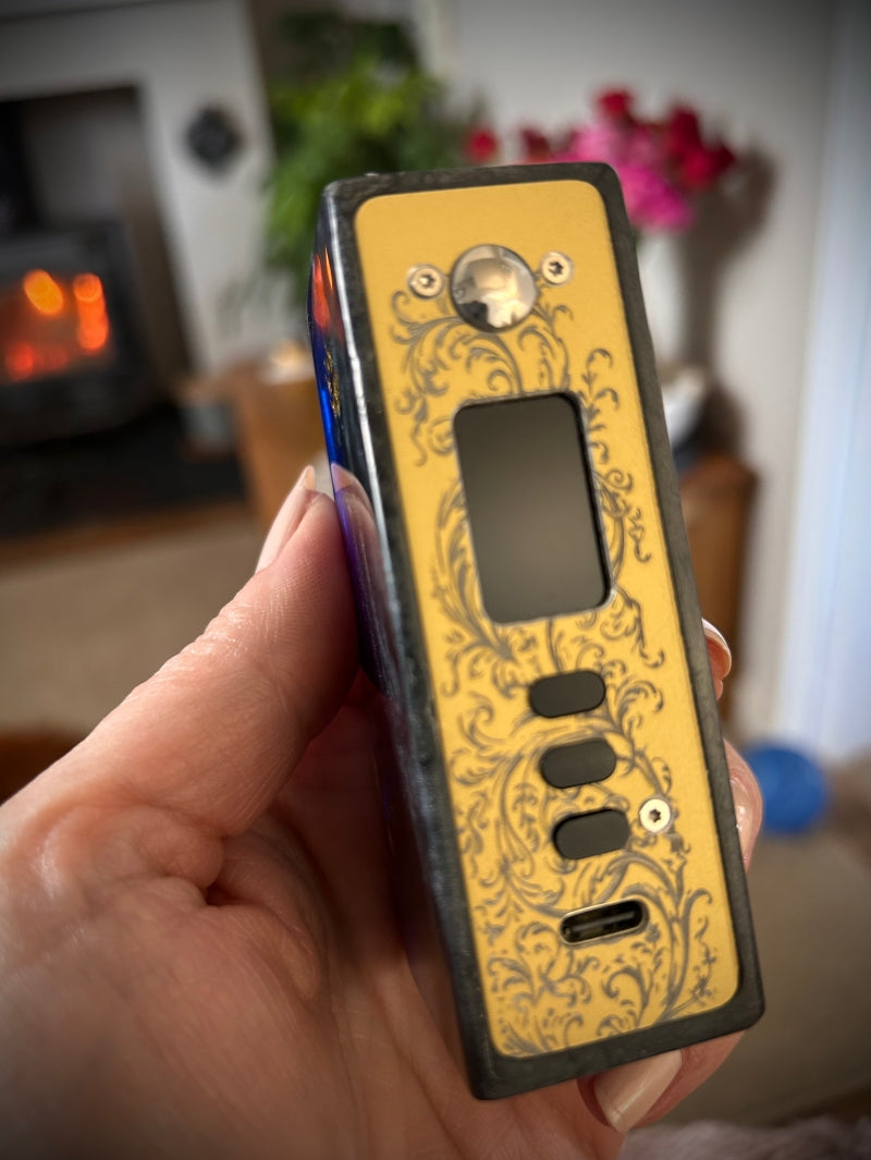 Evolv Dna100c single 21700 battery Engraved Stabwood Mod