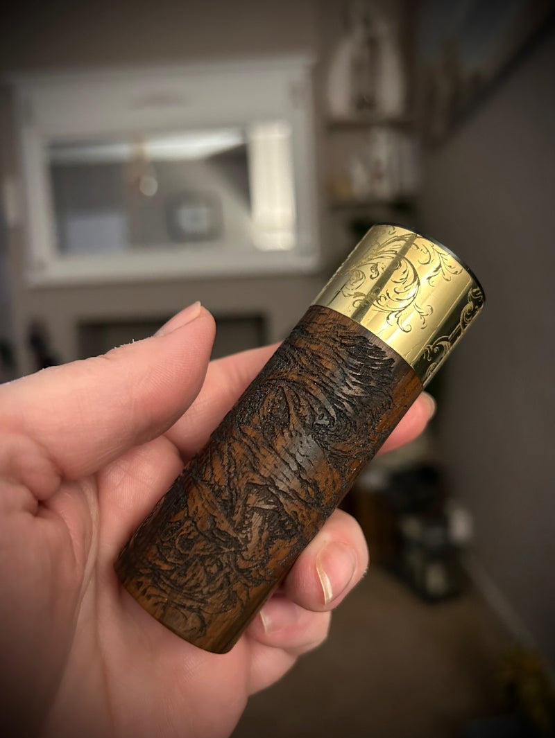 Side Fire single 21700 Battery mechanical mod 30mm  tank fitment engraved Rosewood