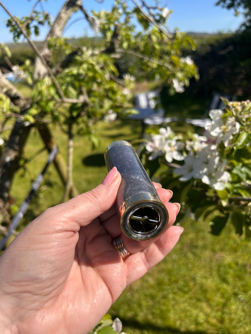A Tube 30mm Single 21700 stabwood switched Mech Clickfet mod engraved