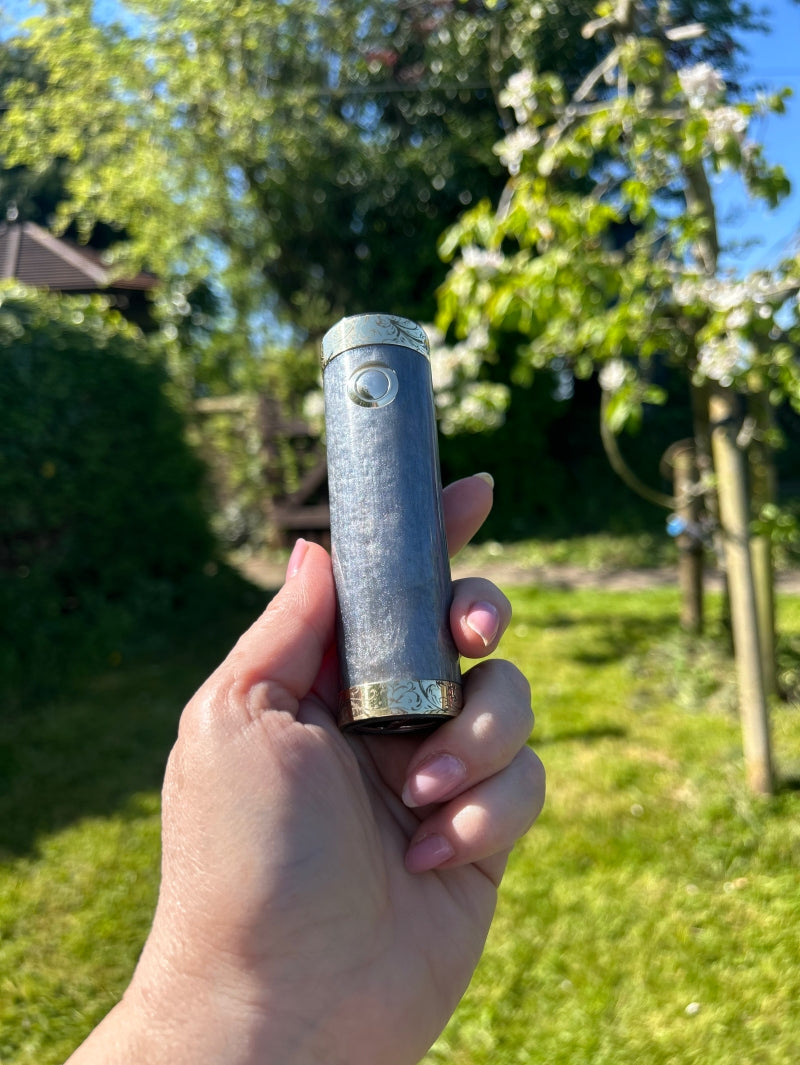 A Tube 30mm Single 21700 stabwood switched Mech Clickfet mod engraved