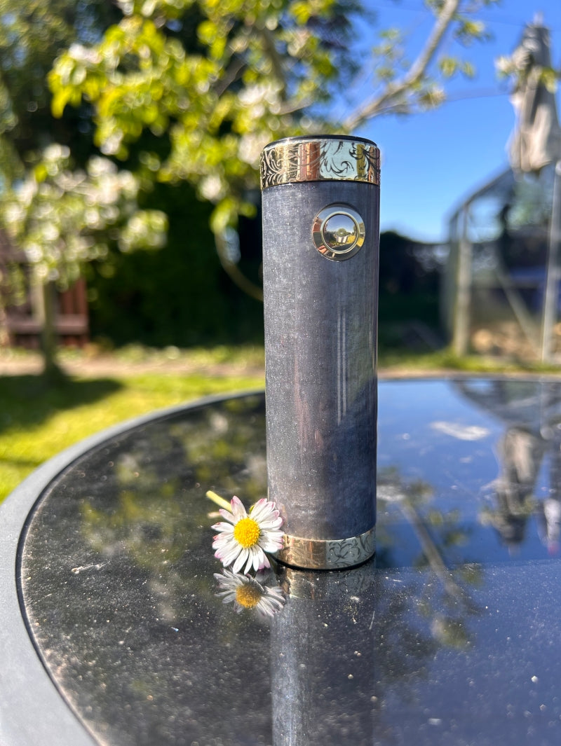 A Tube 30mm Single 21700 stabwood switched Mech Clickfet mod engraved