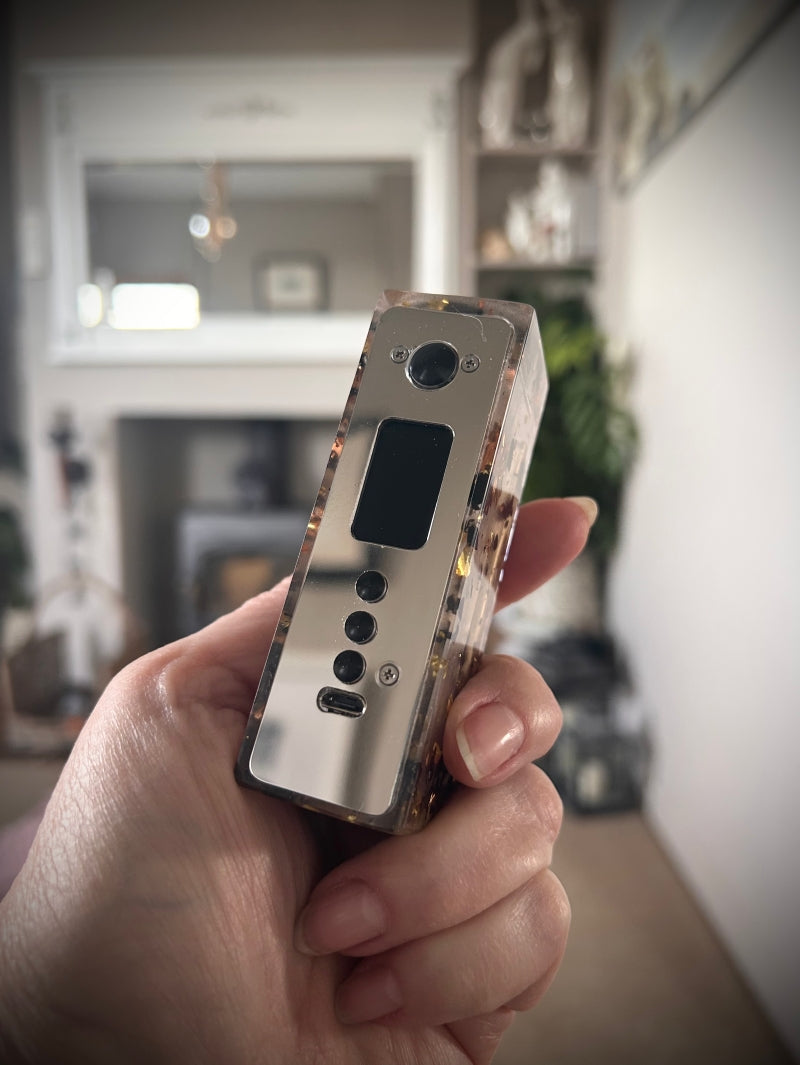 Evolv Dna75c single 18650 battery Rose Gold Leaf and Carbon Edition