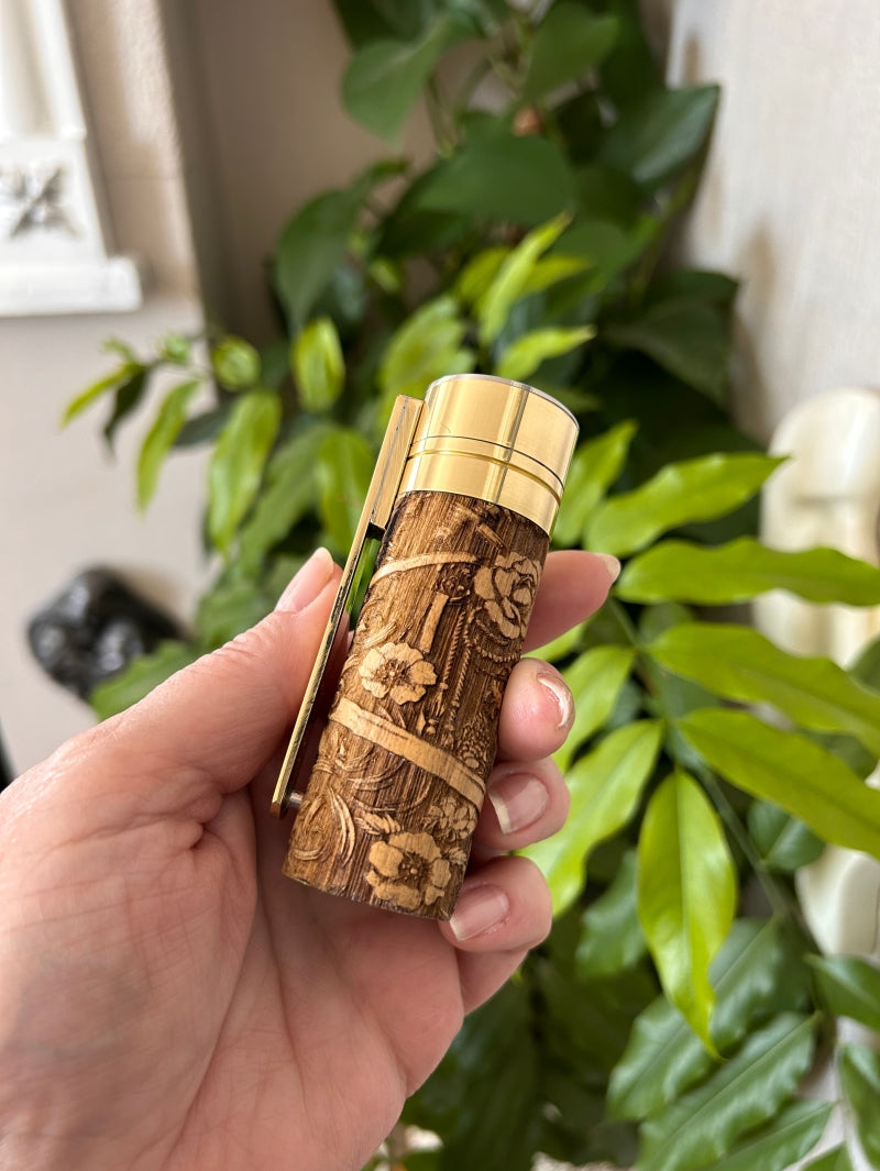 Side Fire single 21700 Battery mechanical mod 30mm  tank fitment engraved wild olive