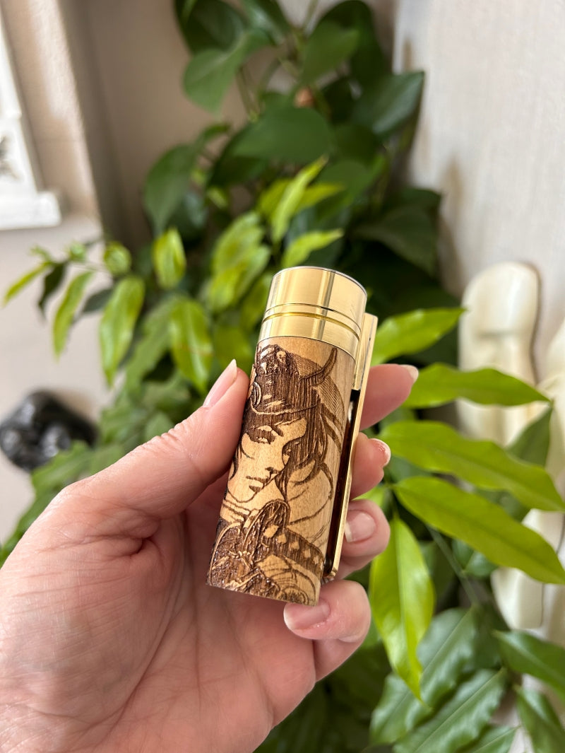 Side Fire single 21700 Battery mechanical mod 30mm  tank fitment engraved wild olive