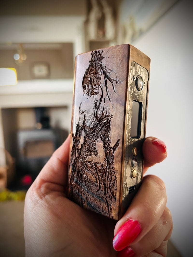 Evolv Dna100c single 21700 battery Engraved Thuya pure Mod