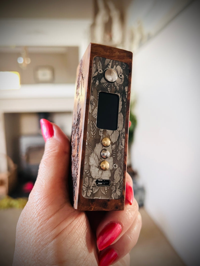 Evolv Dna100c single 21700 battery Engraved Thuya pure Mod