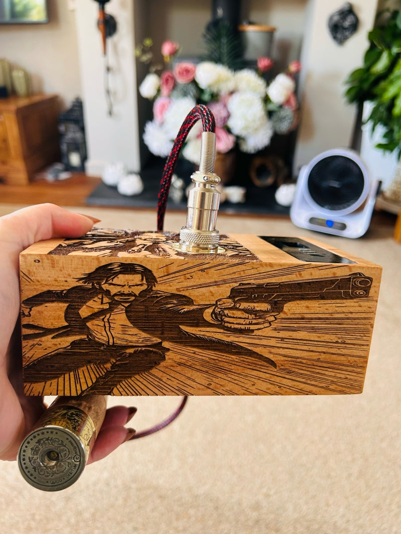 Evolv Dna250c 4 cell lipo battery Engraved desk stand