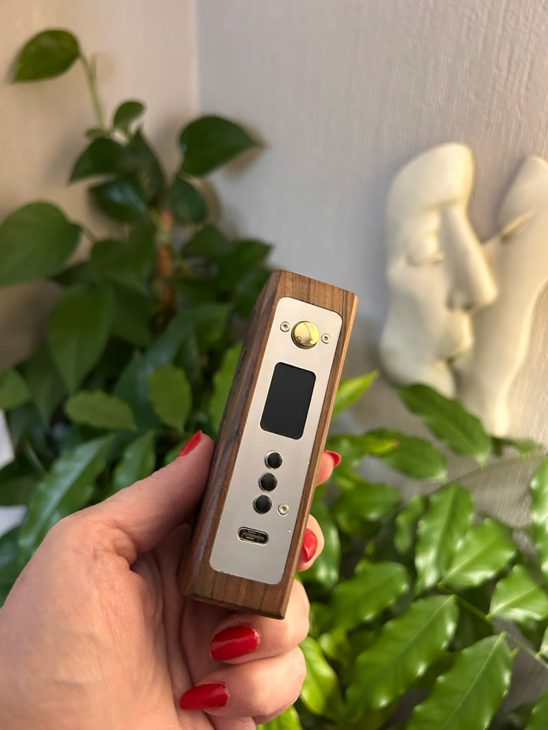 Evolv Dna100c single 21700 battery Engraved rosewood pure wood Mod