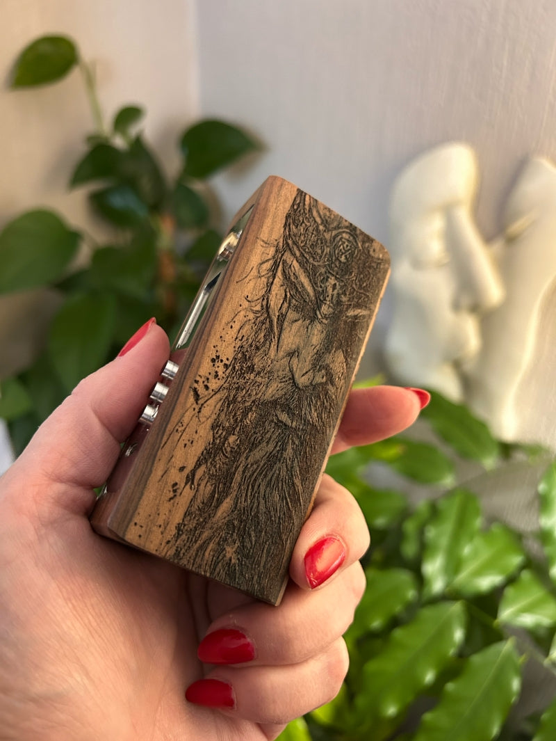 Evolv Dna100c single 21700 battery Engraved rosewood pure wood Mod