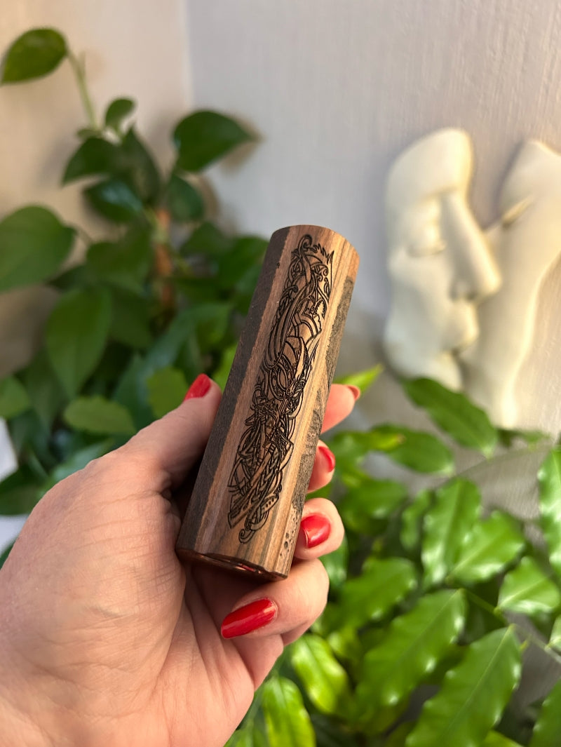 Evolv Dna100c single 21700 battery Engraved rosewood pure wood Mod