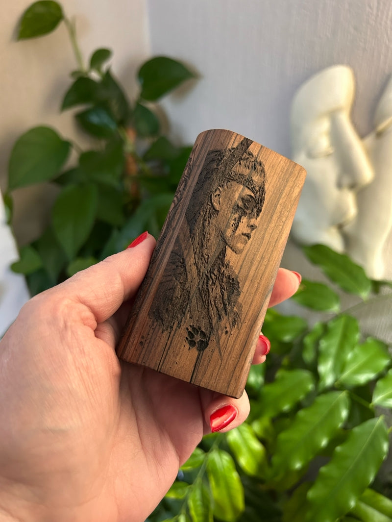 Evolv Dna100c single 21700 battery Engraved rosewood pure wood Mod
