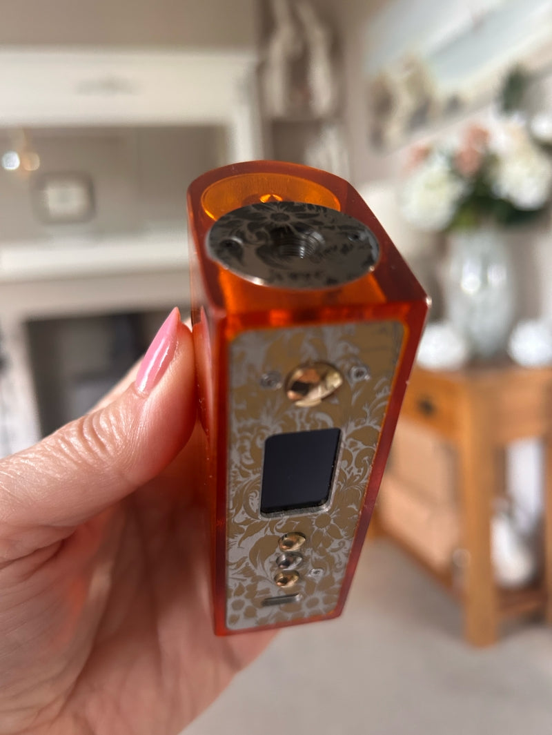 Evolv Dna100c single 21700 battery Engraved Amber Hybrid Mod