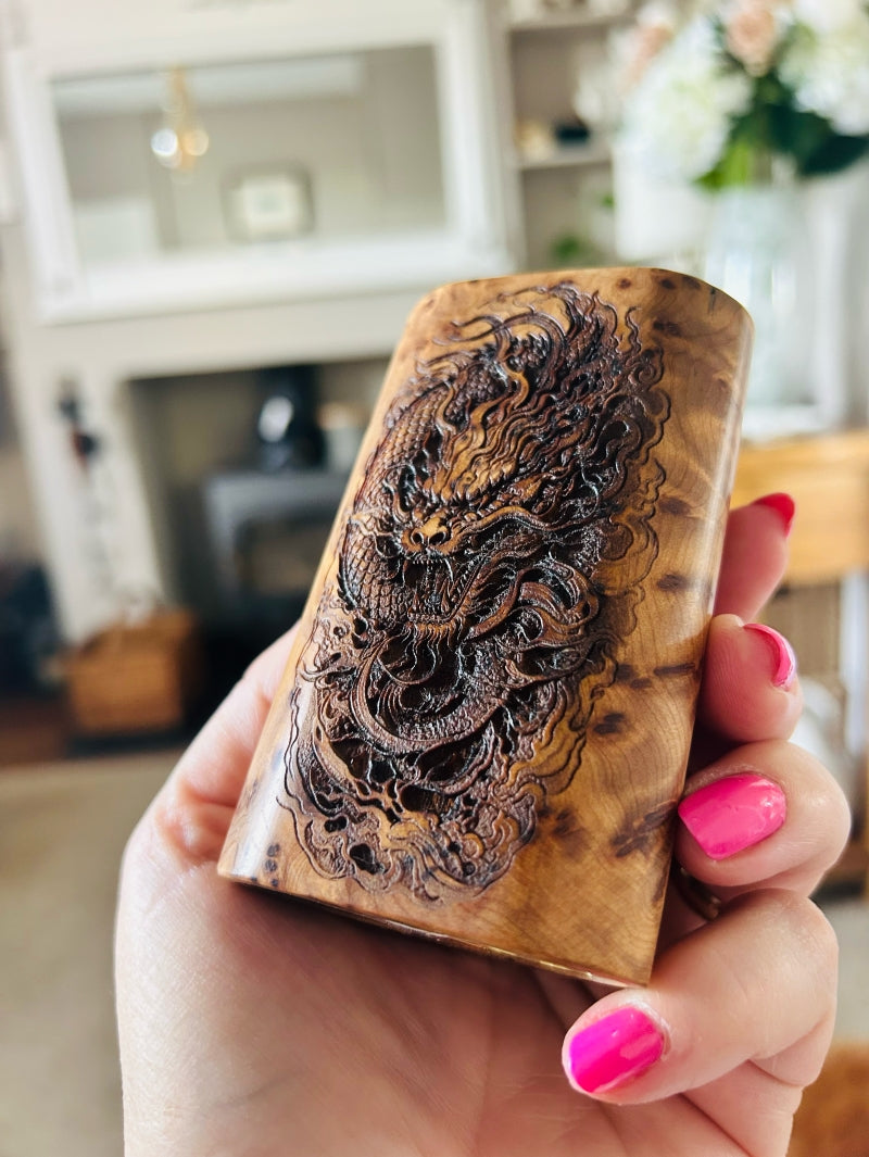 Dna250c Twin 21700 pure wood Mod Engraved edition