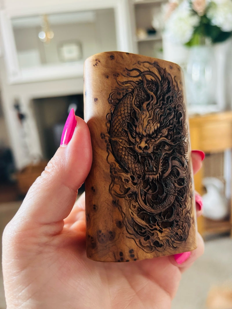 Dna250c Twin 21700 pure wood Mod Engraved edition