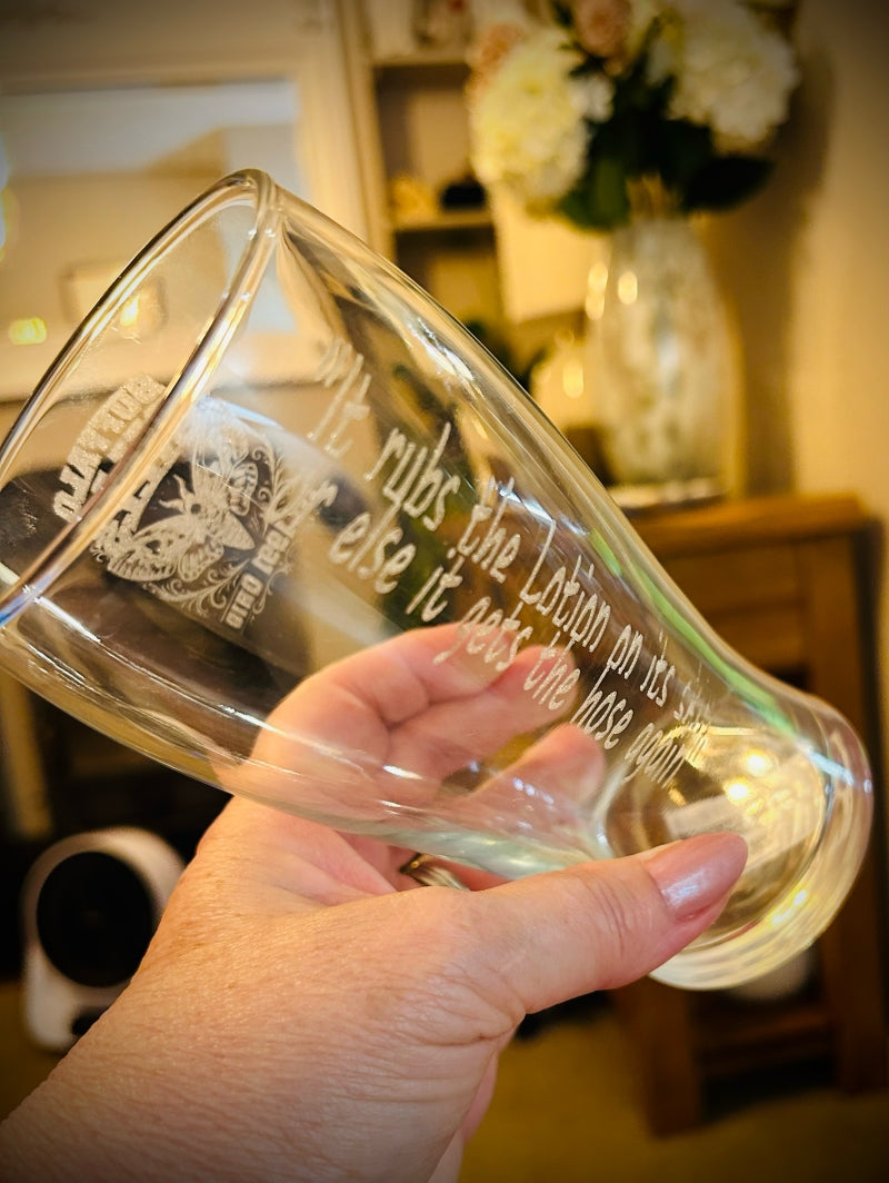 British Traditional Pint Glass engraved Buffalo Bills est 1991 Ohio